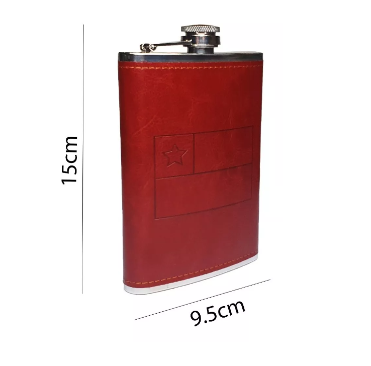 Set Petaca Whisky 9oz Regalo Coctelera Viaje Camping + Pipa-1