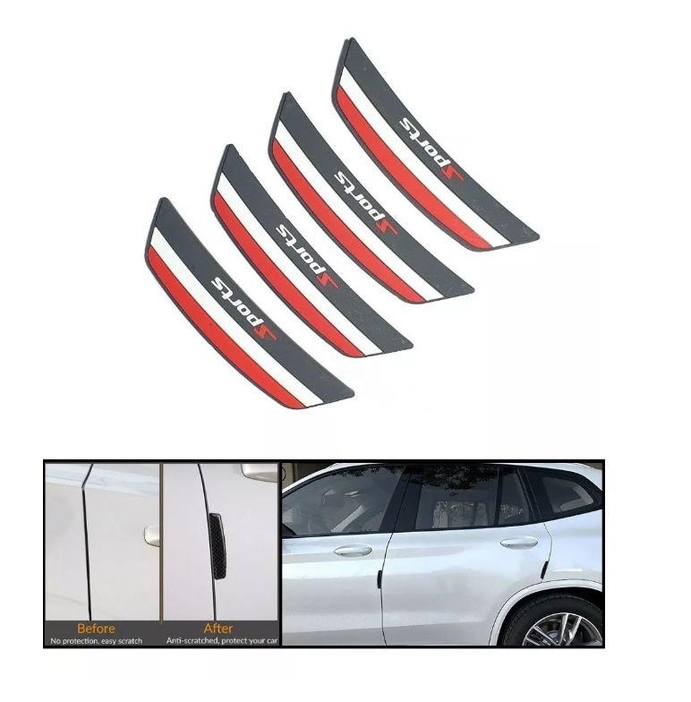 X4 Tope De Puerta Goma Adhesivo Sports Tuning Parachoques-0