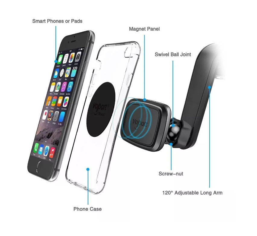 Soporte De Celular Auto Telefono Magnético Imán Sopapo 360-1