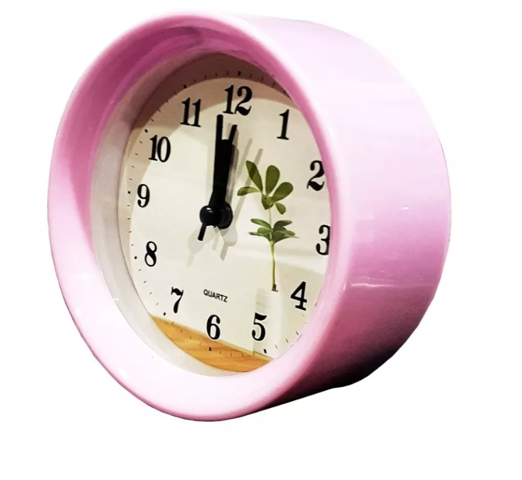 Reloj Despertador Redondo Dormitorio Casa Colores Alarma-3