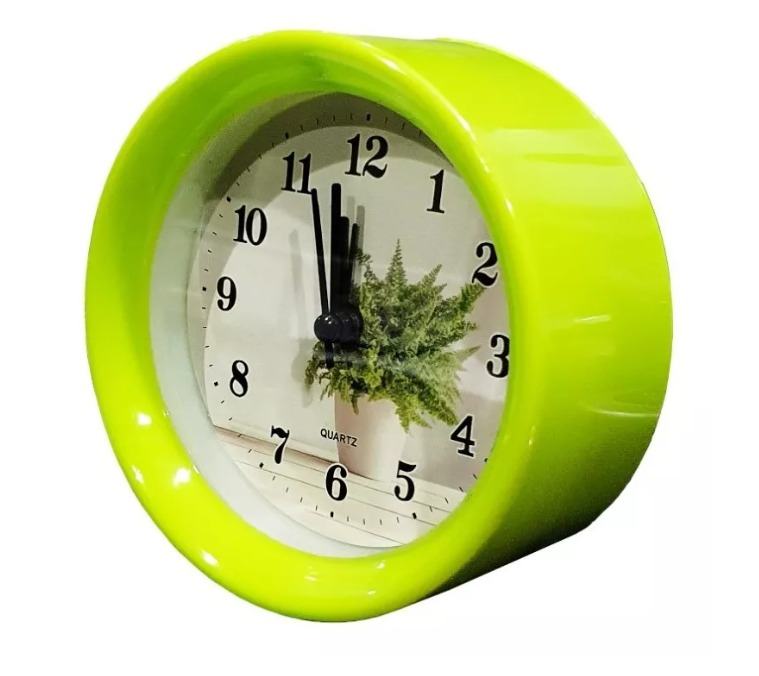Reloj Despertador Redondo Dormitorio Casa Colores Alarma-4
