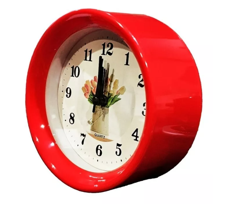 Reloj Despertador Redondo Dormitorio Casa Colores Alarma-5