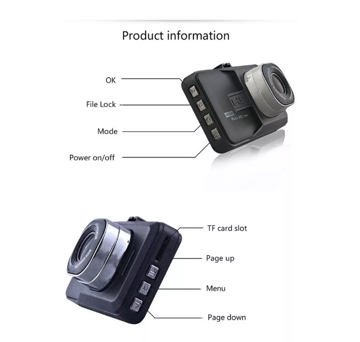 Frontal Cámara De Auto Seguridad Lcd 3.0 Hd Dvr Hd1080p-1