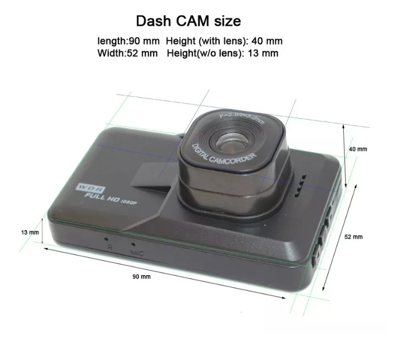 Frontal Cámara De Auto Seguridad Lcd 3.0 Hd Dvr Hd1080p-4