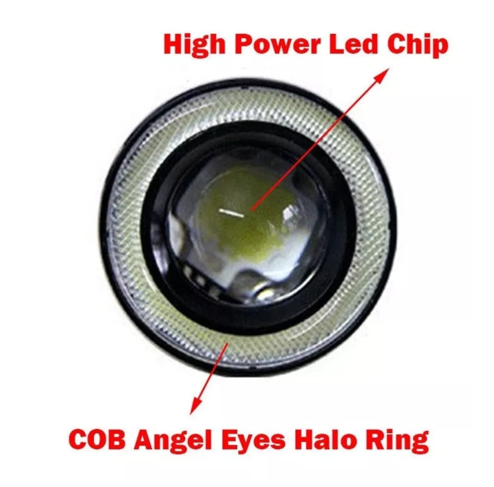 X2 Focos Neblineros Led Ojos De Ángel 76mm Blanco + Blanco-6