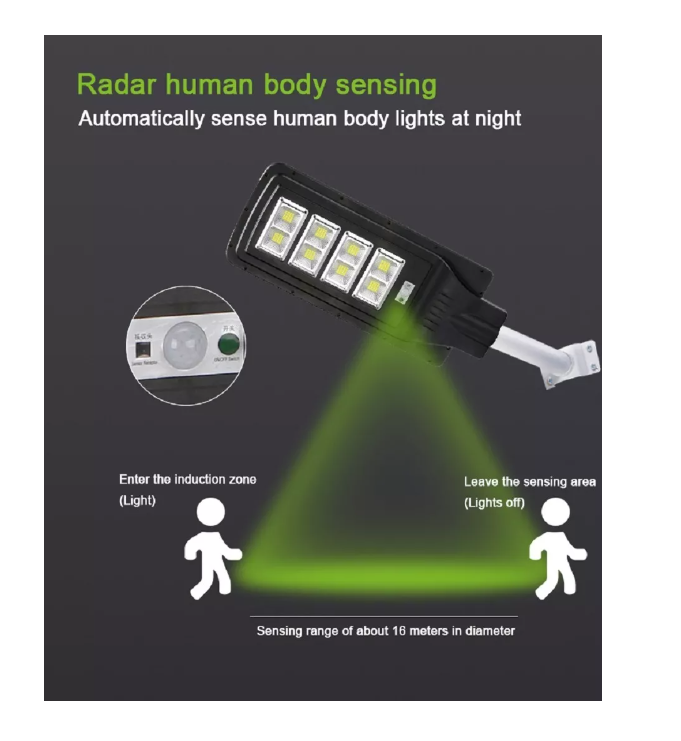 Foco Solar 280 Led 240w Sensor Movimiento Control Remoto-2