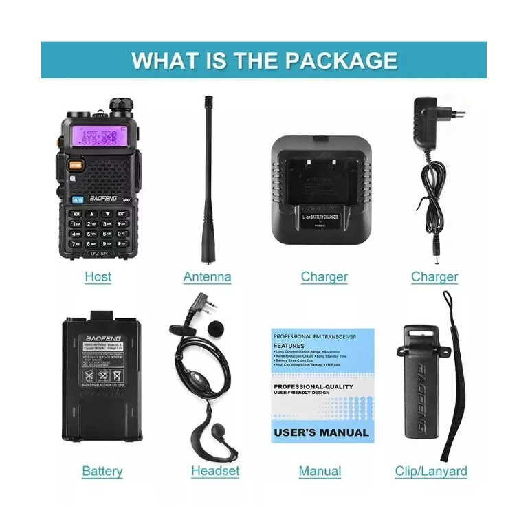 Radio Transmisor Walkie Talkie Baofeng Uv-5r 520mhz 3800mah-4