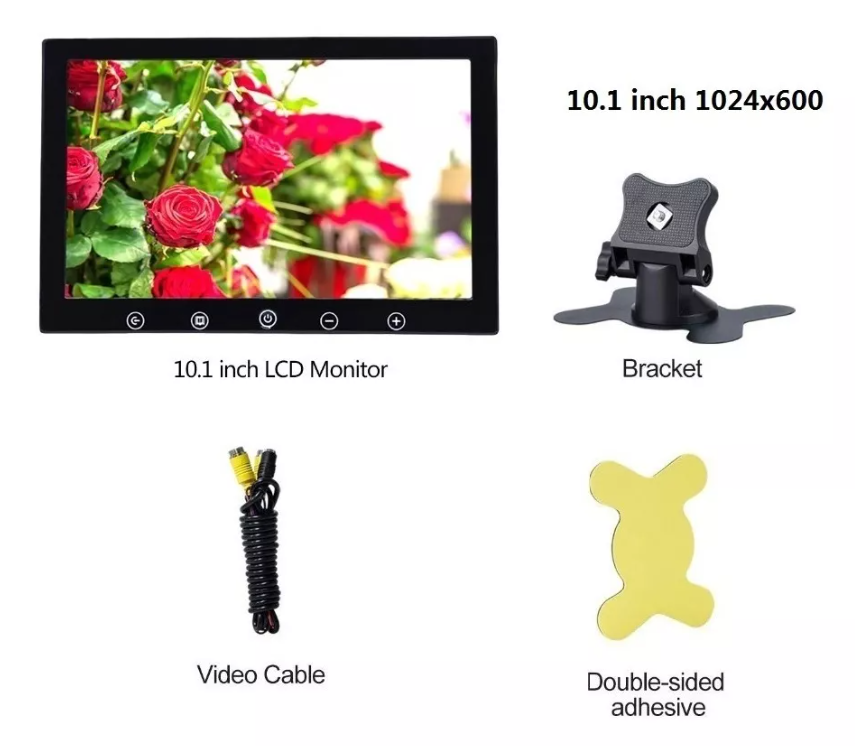 Pantalla Monitor 10 Ajustable Lcd Cámara Retroceso Auto 12v-5
