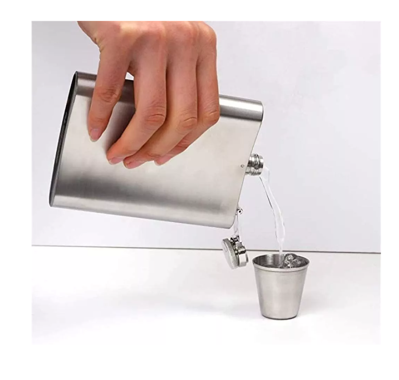 Set Petaca 8oz Para Whisky Regalo Coctelera Viaje Camping-5