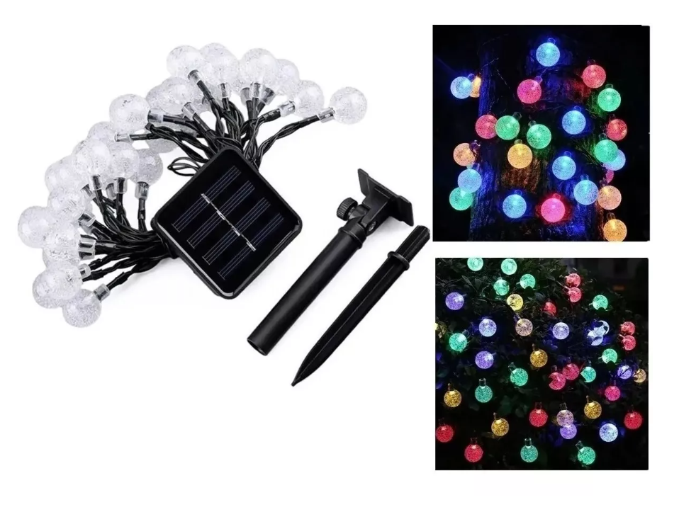 Guirnalda Solar Hada Deco 50 Led Boda 10 Mtrs Multicolorr-0