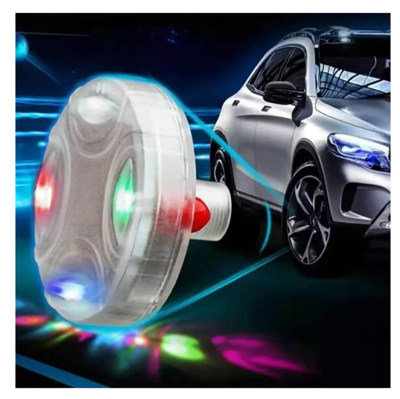 Tapa Valvula Neumático Foco Solar Led Auto Moto Bicicleta-5