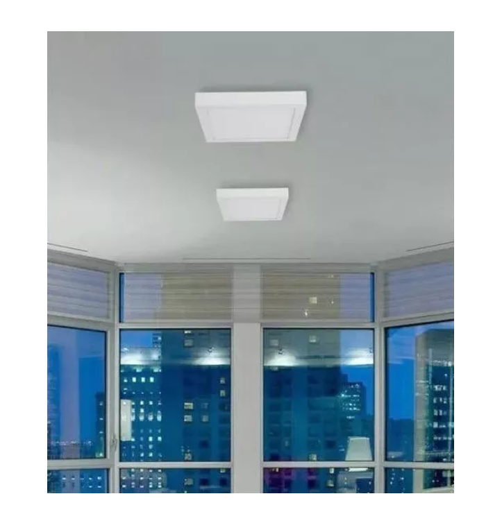 Foco Panel Plafón Led 18w Sobrepuesto Cuadrado Luz Cálida-6