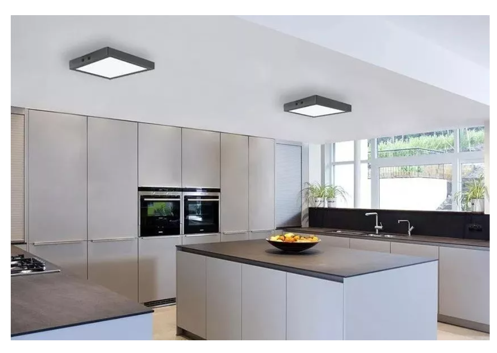 Foco Panel Plafón Led 18w Sobrepuesto Cuadrado Luz Cálida-7