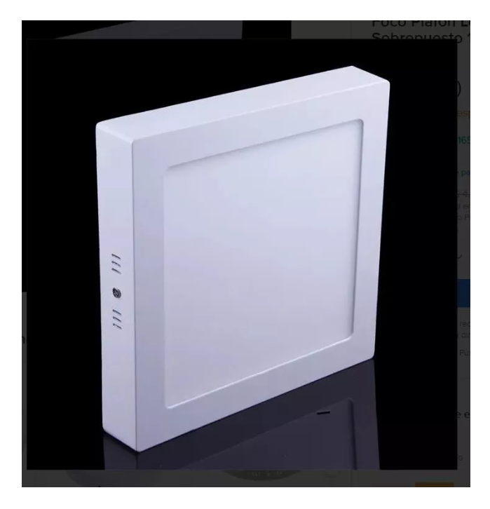 Foco Panel Plafón Led 18w Sobrepuesto Cuadrado Luz Cálida-4