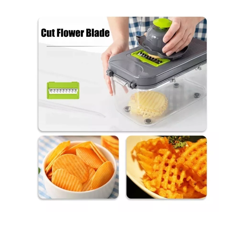 Picador Cortador De Verduras Frutas Rayador Alimentos 22en1-3