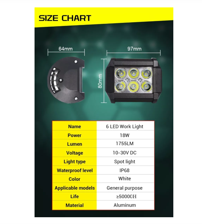Barra Focos Neblineros Led 18w Blanco Expansion Auto Moto-2