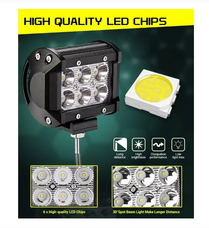 Barra Focos Neblineros Led 18w Blanco Expansion Auto Moto-5