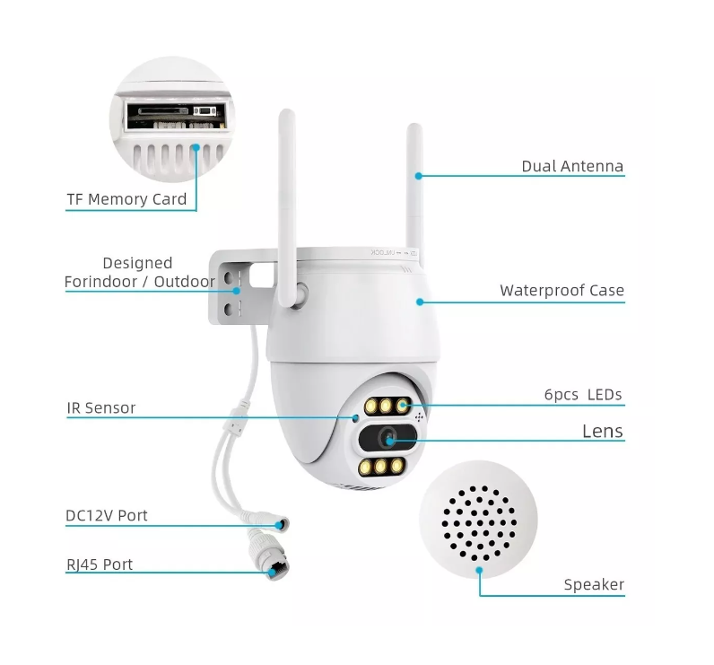 Smart Camara Ip Wifi Alarma Exterior 5mp Anti Agua Ip66-1