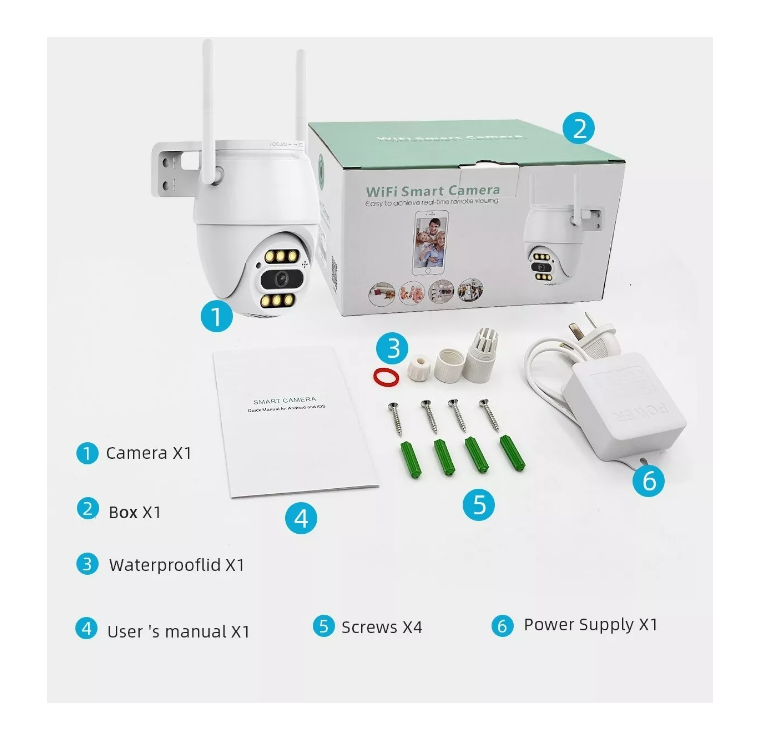 Smart Camara Ip Wifi Alarma Exterior 5mp Anti Agua Ip66-3