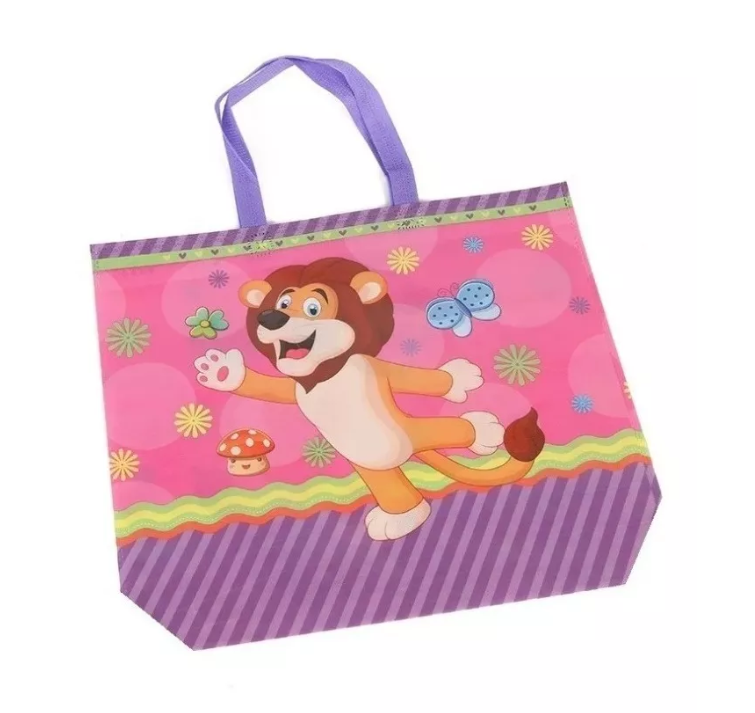 Pack 12 Bolsa Reutilizable Animados D Compras Regalo 39x30cm-0