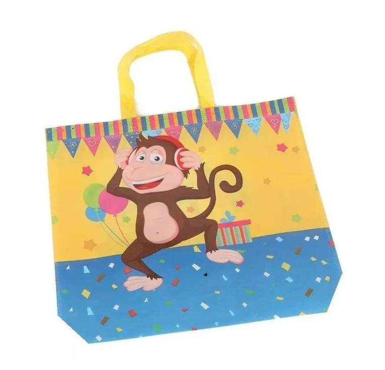 Pack 12 Bolsa Reutilizable Animados D Compras Regalo 39x30cm-1