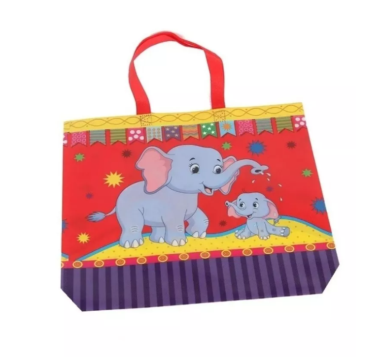 Pack 12 Bolsa Reutilizable Animados D Compras Regalo 39x30cm-2