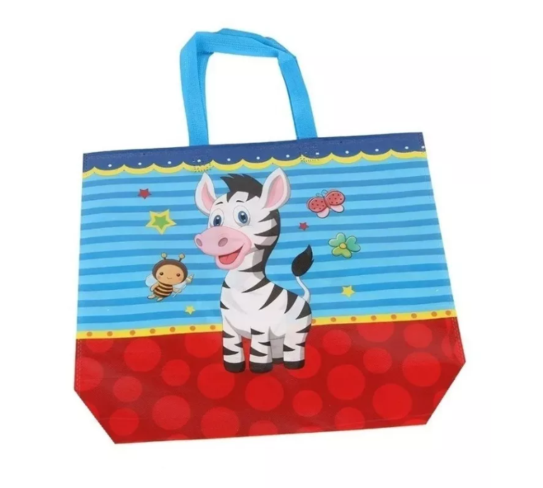 Pack 12 Bolsa Reutilizable Animados D Compras Regalo 39x30cm-3