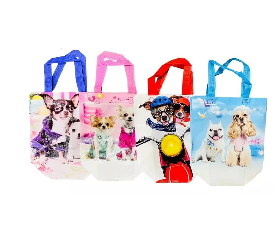 Pack 12 Bolsa Reutilizable Perro D Compras Regalo 29x24cm-0