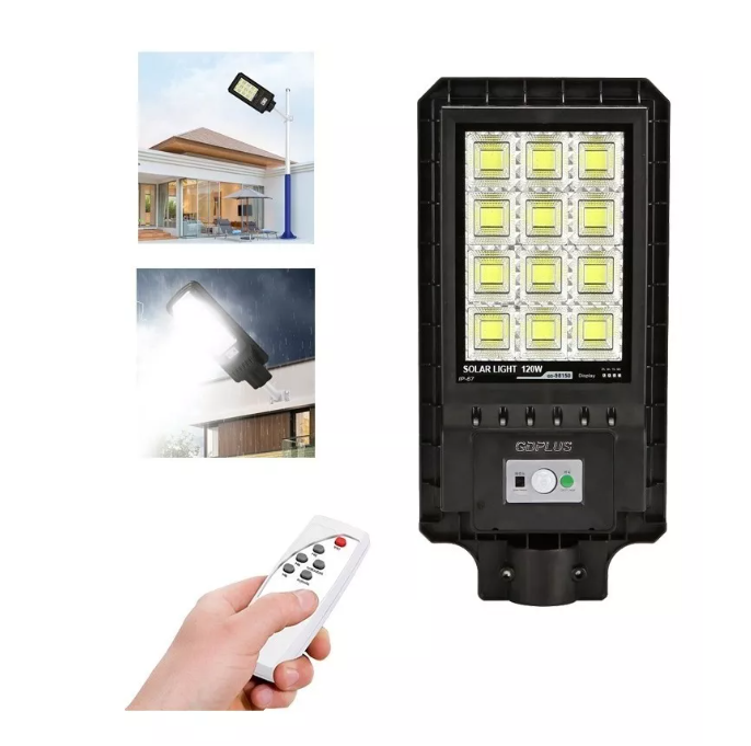 Foco Solar Led 120w Sensor Movimiento Control Remoto Soporte-0