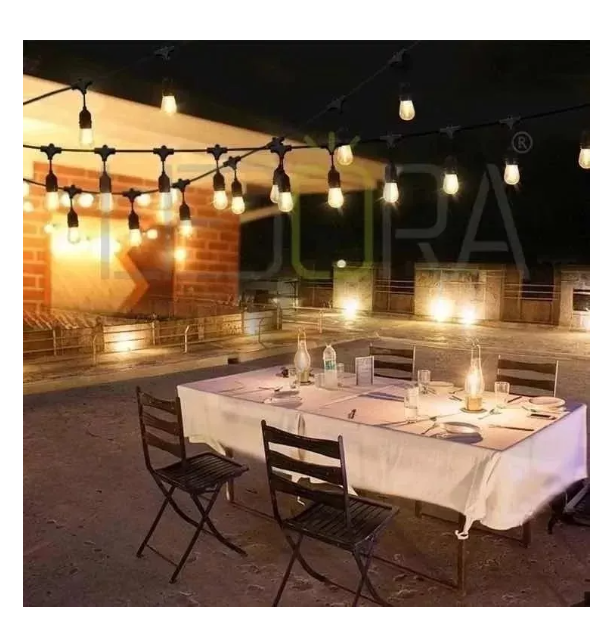 Luces Guirnalda Solar 10 Led Ampolleta Calida Calido 5 Mtrs-2