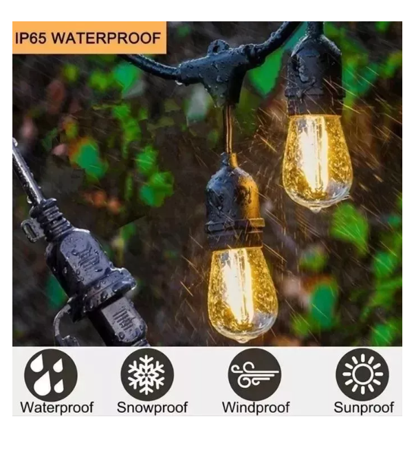 Luces Guirnalda Solar 10 Led Ampolleta Calida Calido 5 Mtrs-3