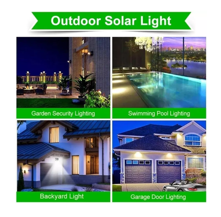 Pack 5 Foco Solar 100 Led Lampar Exterior Sensor Movimiento-6