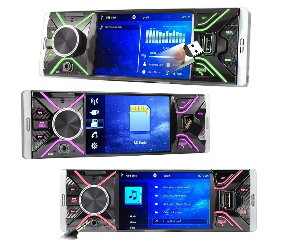 Radio Auto 1 Din Con Pantalla 4.1 Bluetooth Usb Sd Control-1