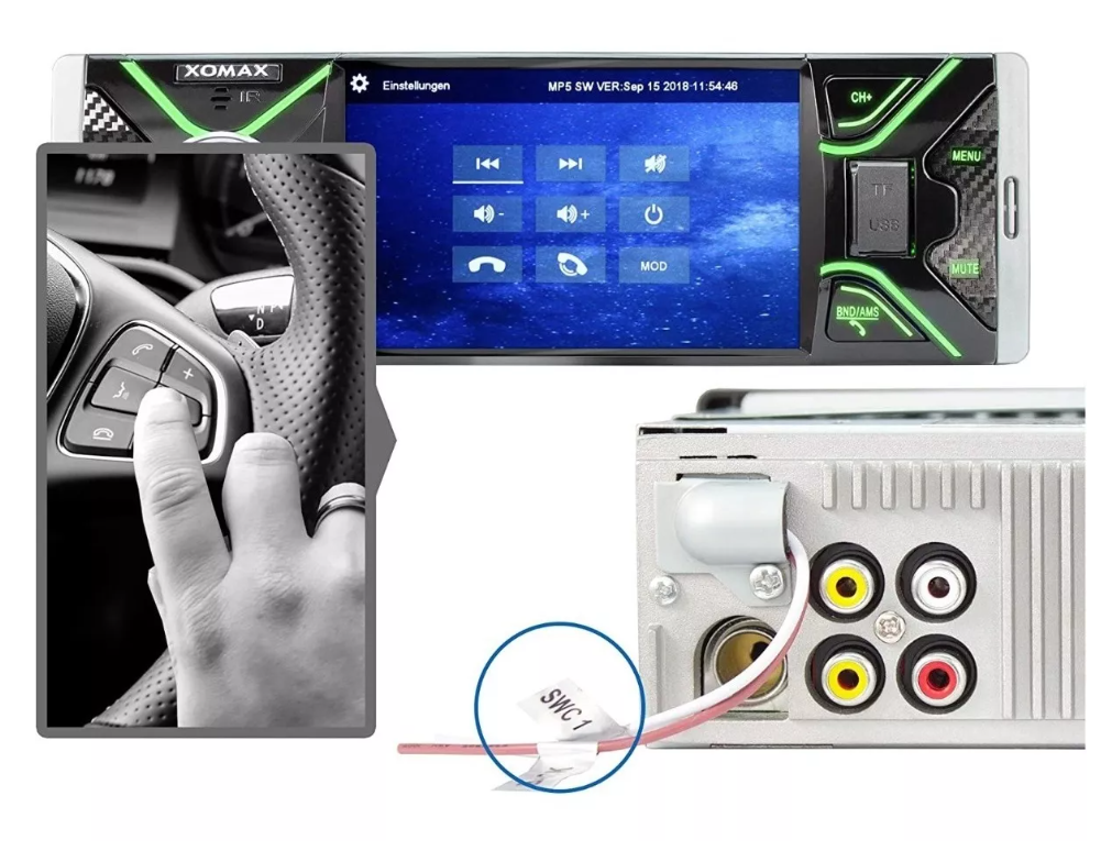 Radio Auto 1 Din Con Pantalla 4.1 Bluetooth Usb Sd Control-4