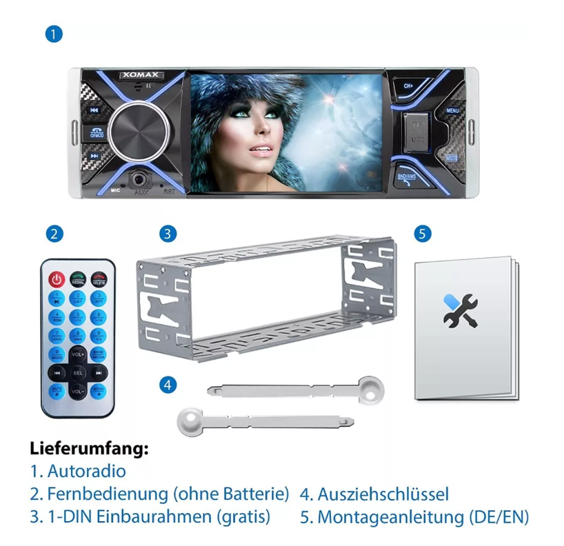 Radio Auto 1 Din Con Pantalla 4.1 Bluetooth Usb Sd Control-5