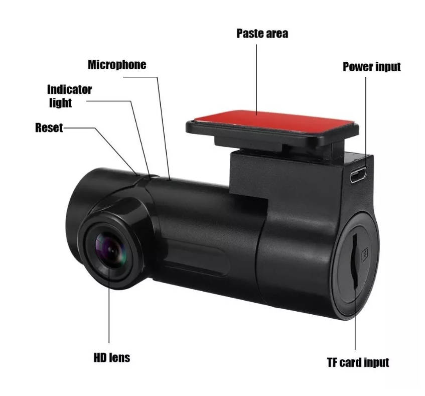 Camara Hidden Seguridad Auto Dvr Grabado Aplicación 1080p-3