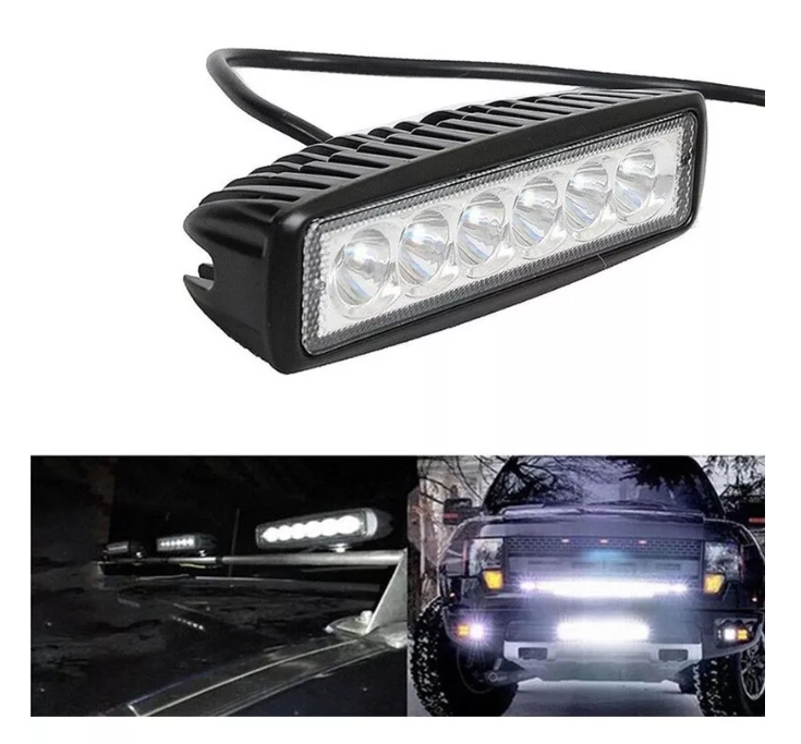 Barra Luces Foco Neblinero Led 18w Auto Moto Caminoneta-5