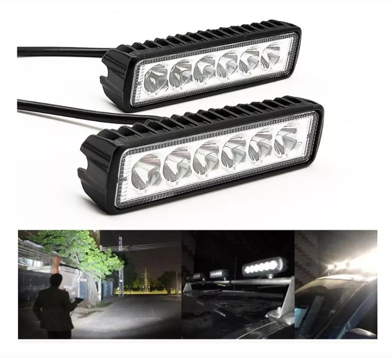 Barra Luces Foco Neblinero Led 18w Auto Moto Caminoneta-7