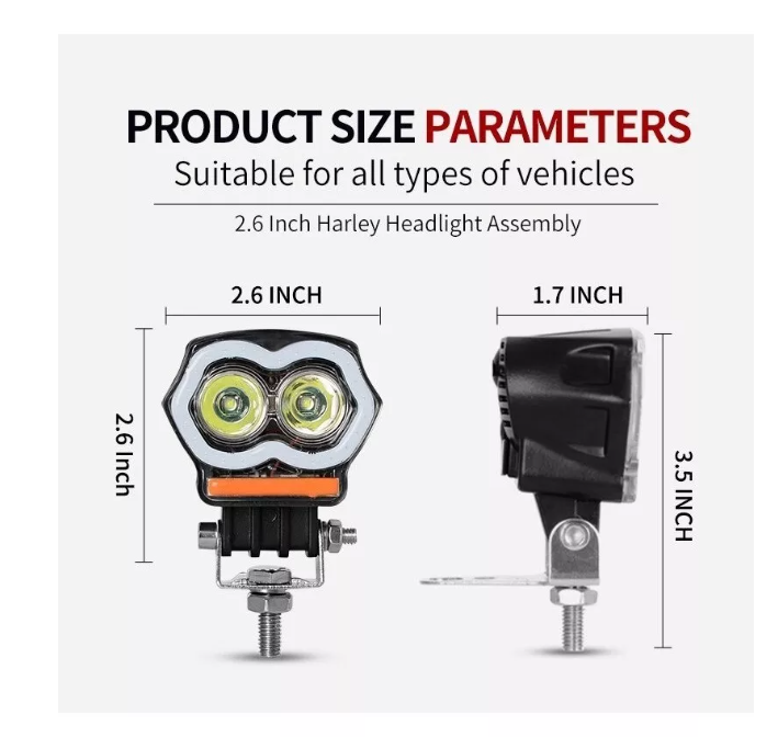 Foco Led Neblinero Ojo De Angel Cargador Usb Moto Auto 20w-1