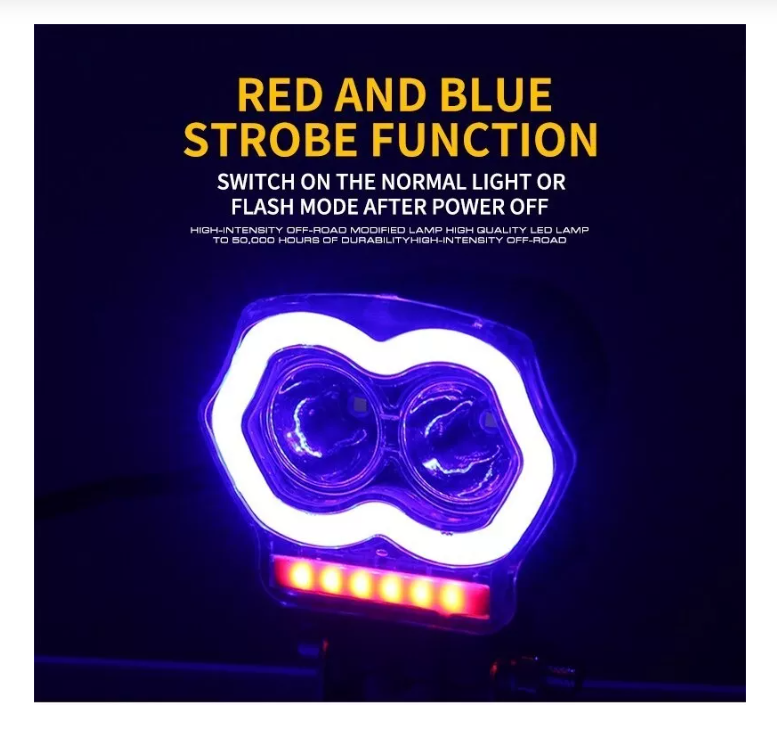 Foco Led Neblinero Ojo De Angel Cargador Usb Moto Auto 20w-4