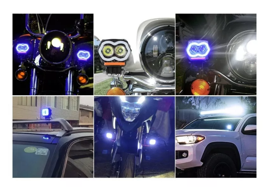 Foco Led Neblinero Ojo De Angel Cargador Usb Moto Auto 20w-7