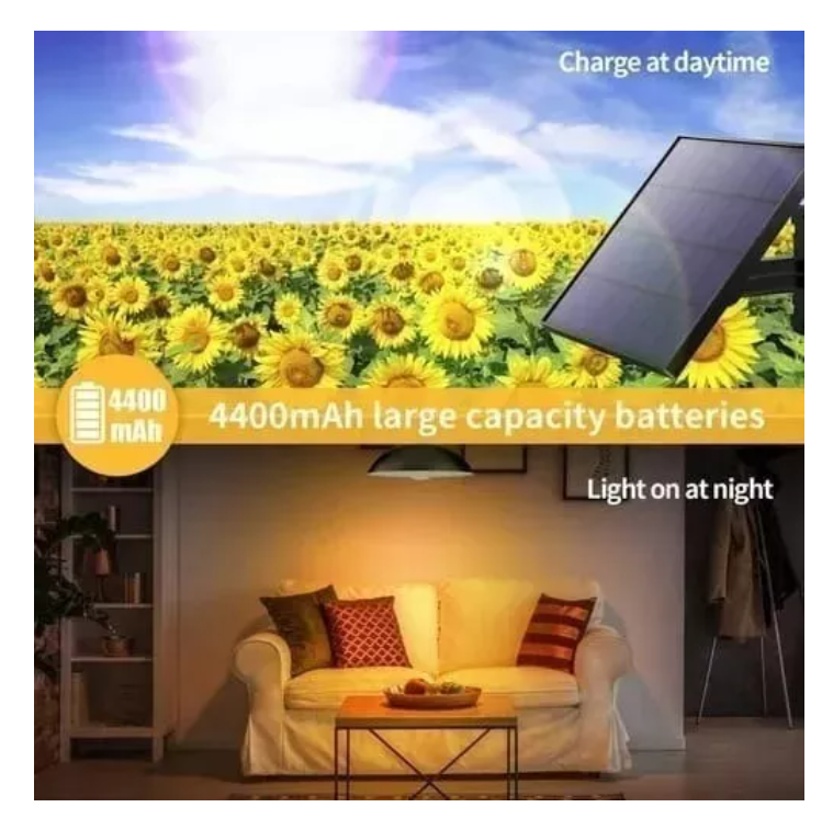 Lampara Solar Colgante 120w Plafon + Panel Solar + Control-1