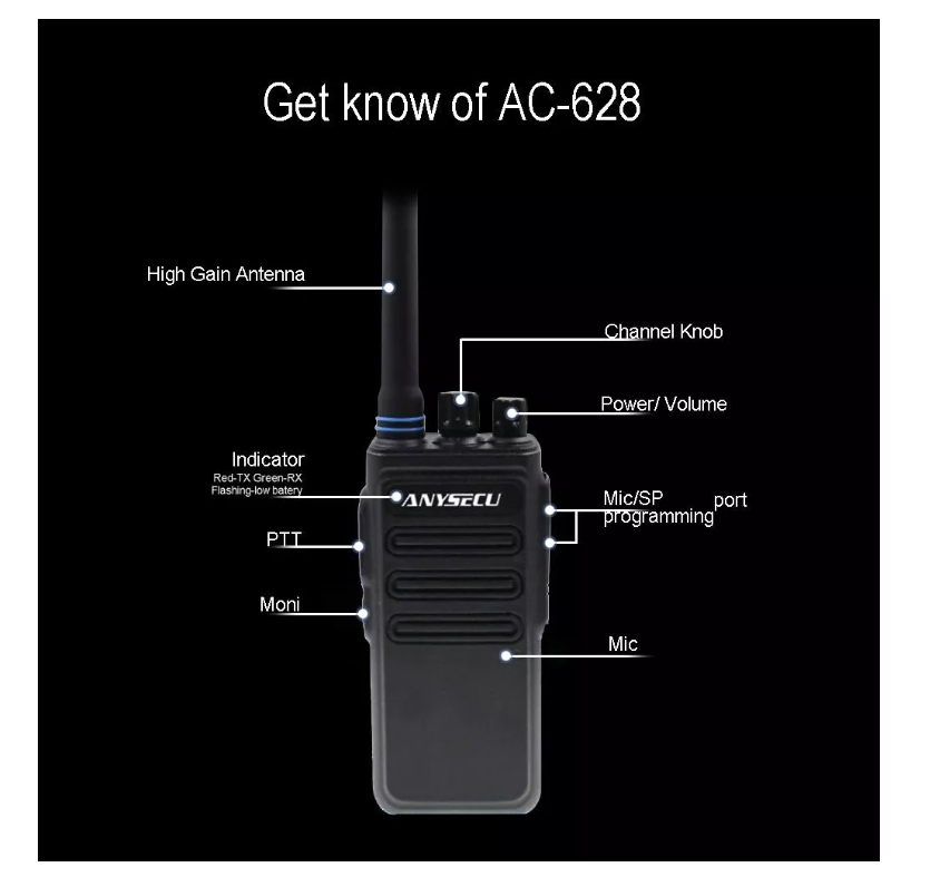 Radio Transmisor Walkie Talkie Fm Yt-188 470mhz 5800mah 2-1