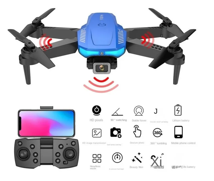 Mini Drone Doble Cámara Full Hd Wifi 2,4 Ghz Fpv Plegable-3