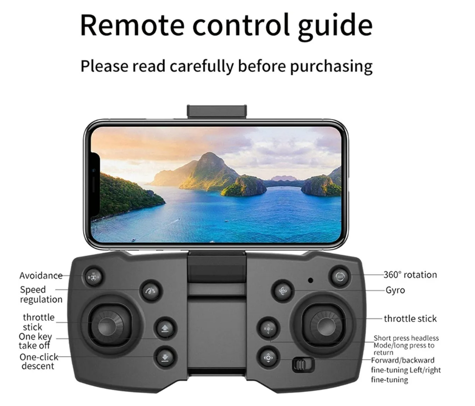 Mini Drone Doble Cámara Full Hd Wifi 2,4 Ghz Fpv Plegable-5