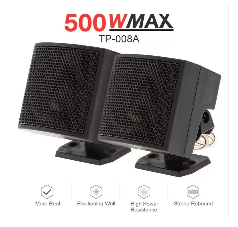 Kit Par Tweeter Optimizador Sonido 500w Automóvil Moto Casa-1