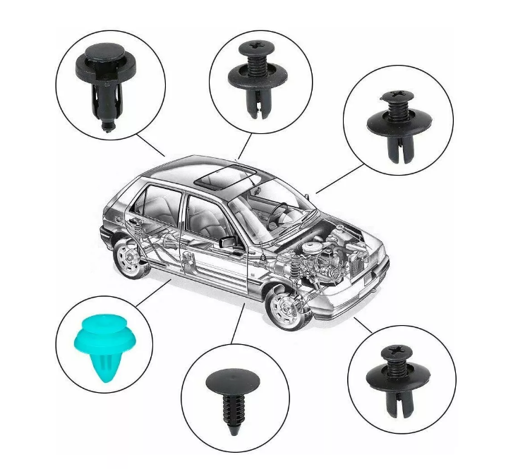 Caja 100 Clips Fijacion Broche Retencion Plastico Tapabarro-3
