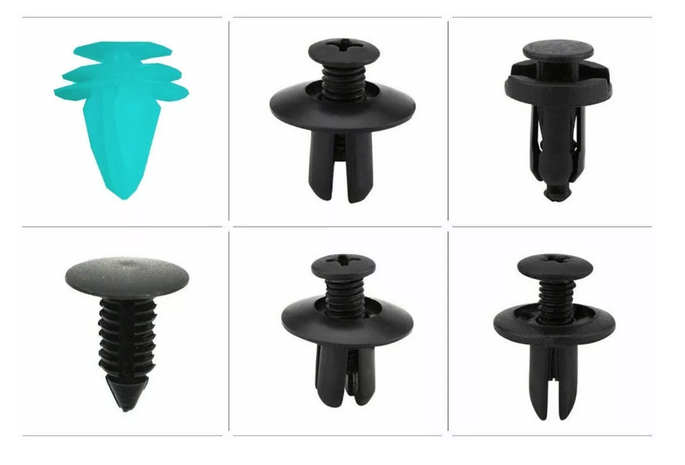 Caja 100 Clips Fijacion Broche Retencion Plastico Tapabarro-1