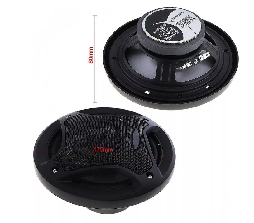 Kit 2 Parlantes Auto 16cm Redondo 400w Coaxial-2