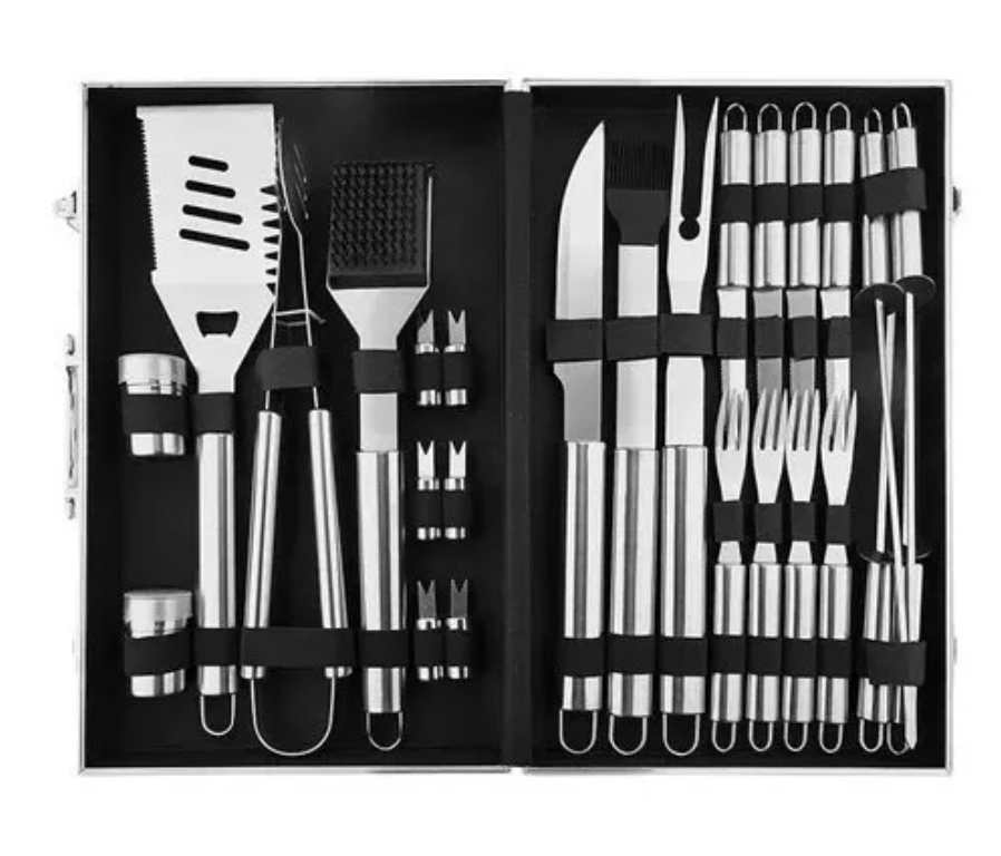 Kit De Herramientas Para Asado 26 Pcs Con Maleta Parrilla-0